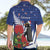 New Zealand Christmas In July Hawaiian Shirt Fiordland Penguin With Pohutukawa Flower