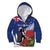 New Zealand Christmas In July Kid Hoodie Fiordland Penguin With Pohutukawa Flower LT14