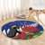 New Zealand Christmas In July Round Carpet Fiordland Penguin With Pohutukawa Flower