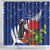 New Zealand Christmas In July Shower Curtain Fiordland Penguin With Pohutukawa Flower