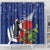 New Zealand Christmas In July Shower Curtain Fiordland Penguin With Pohutukawa Flower