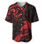 New Zealand Tui Bird Baseball Jersey Aotearoa Maori Pattern - Red