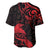 New Zealand Tui Bird Baseball Jersey Aotearoa Maori Pattern - Red