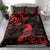 New Zealand Tui Bird Bedding Set Aotearoa Maori Pattern - Red