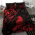 New Zealand Tui Bird Bedding Set Aotearoa Maori Pattern - Red