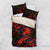 New Zealand Tui Bird Bedding Set Aotearoa Maori Pattern - Red