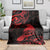 New Zealand Tui Bird Blanket Aotearoa Maori Pattern - Red