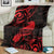 New Zealand Tui Bird Blanket Aotearoa Maori Pattern - Red