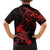 New Zealand Tui Bird Family Matching Short Sleeve Bodycon Dress and Hawaiian Shirt Aotearoa Maori Pattern - Red