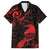 New Zealand Tui Bird Family Matching Short Sleeve Bodycon Dress and Hawaiian Shirt Aotearoa Maori Pattern - Red