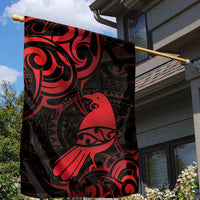 New Zealand Tui Bird Garden Flag Aotearoa Maori Pattern - Red LT14 - Polynesian Pride
