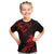 New Zealand Tui Bird Kid T Shirt Aotearoa Maori Pattern - Red