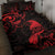 New Zealand Tui Bird Quilt Bed Set Aotearoa Maori Pattern - Red