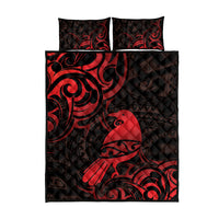New Zealand Tui Bird Quilt Bed Set Aotearoa Maori Pattern - Red LT14 - Polynesian Pride