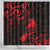 New Zealand Tui Bird Shower Curtain Aotearoa Maori Pattern - Red