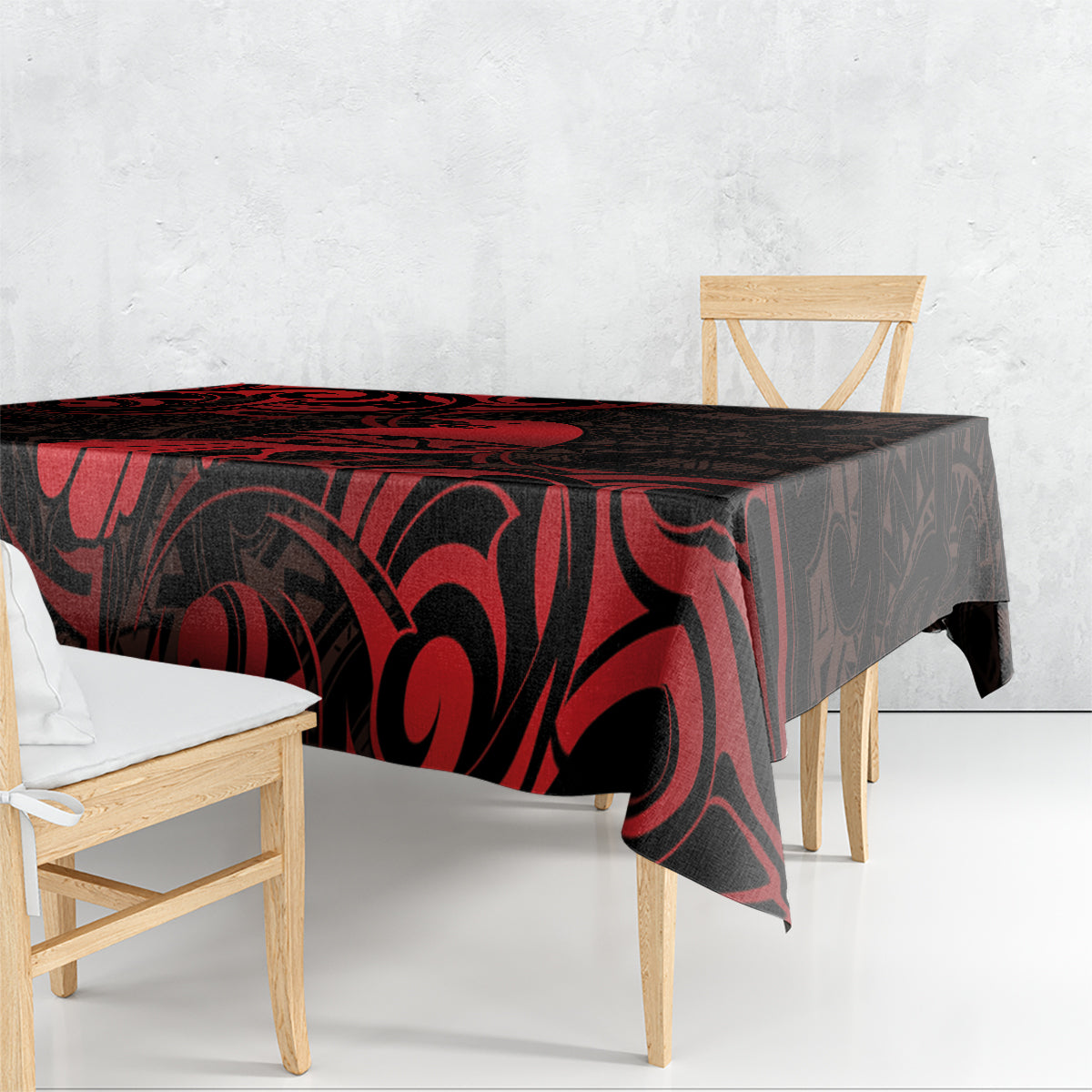 New Zealand Tui Bird Tablecloth Aotearoa Maori Pattern - Red LT14 - Polynesian Pride