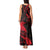 New Zealand Tui Bird Tank Maxi Dress Aotearoa Maori Pattern - Red