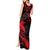 New Zealand Tui Bird Tank Maxi Dress Aotearoa Maori Pattern - Red