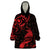 New Zealand Tui Bird Wearable Blanket Hoodie Aotearoa Maori Pattern - Red