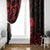 New Zealand Tui Bird Window Curtain Aotearoa Maori Pattern - Red