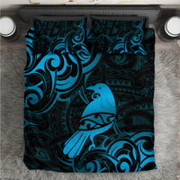 New Zealand Tui Bird Bedding Set Aotearoa Maori Pattern - Blue LT14 Blue - Polynesian Pride