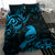 New Zealand Tui Bird Bedding Set Aotearoa Maori Pattern - Blue