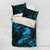 New Zealand Tui Bird Bedding Set Aotearoa Maori Pattern - Blue