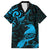 New Zealand Tui Bird Family Matching Puletasi and Hawaiian Shirt Aotearoa Maori Pattern - Blue