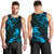 New Zealand Tui Bird Men Tank Top Aotearoa Maori Pattern - Blue