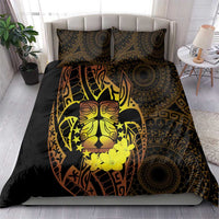 Kia Orana Kuki Airani Bedding Set Cook Islands Tangaroa God Tatau Gold LT14 - Polynesian Pride