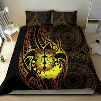 Kia Orana Kuki Airani Bedding Set Cook Islands Tangaroa God Tatau Gold LT14 - Polynesian Pride
