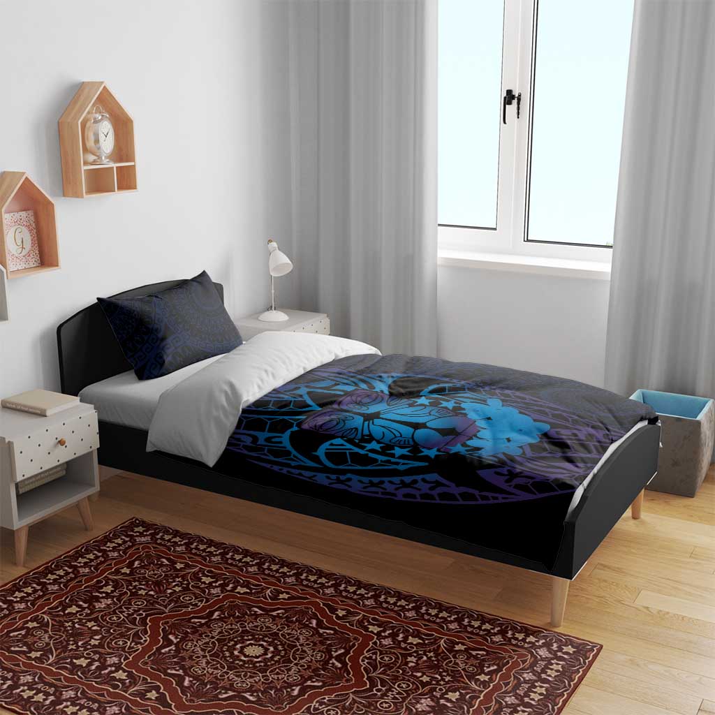 Kia Orana Kuki Airani Bedding Set Cook Islands Tangaroa God Tatau Purple LT14 - Polynesian Pride