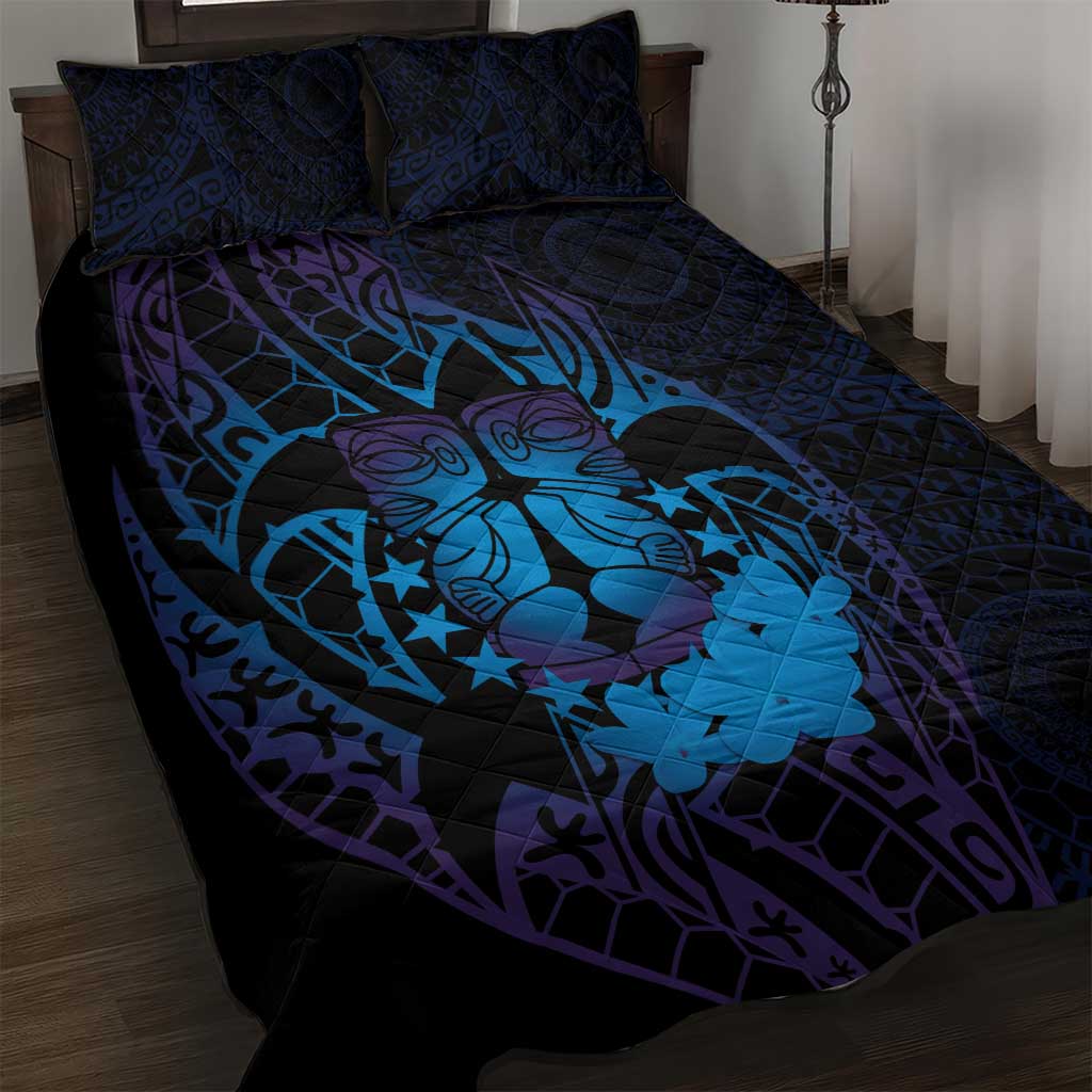 Kia Orana Kuki Airani Quilt Bed Set Cook Islands Tangaroa God Tatau Purple LT14 Purple - Polynesian Pride