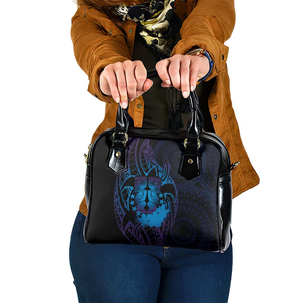 Kia Orana Kuki Airani Shoulder Handbag Cook Islands Tangaroa God Tatau Purple LT14 One Size Purple - Polynesian Pride