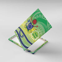 Te Maeva Nui Cook Islands Canvas Wall Art 60th Independence Anniversary Proud LT14 With Frame Green - Polynesian Pride