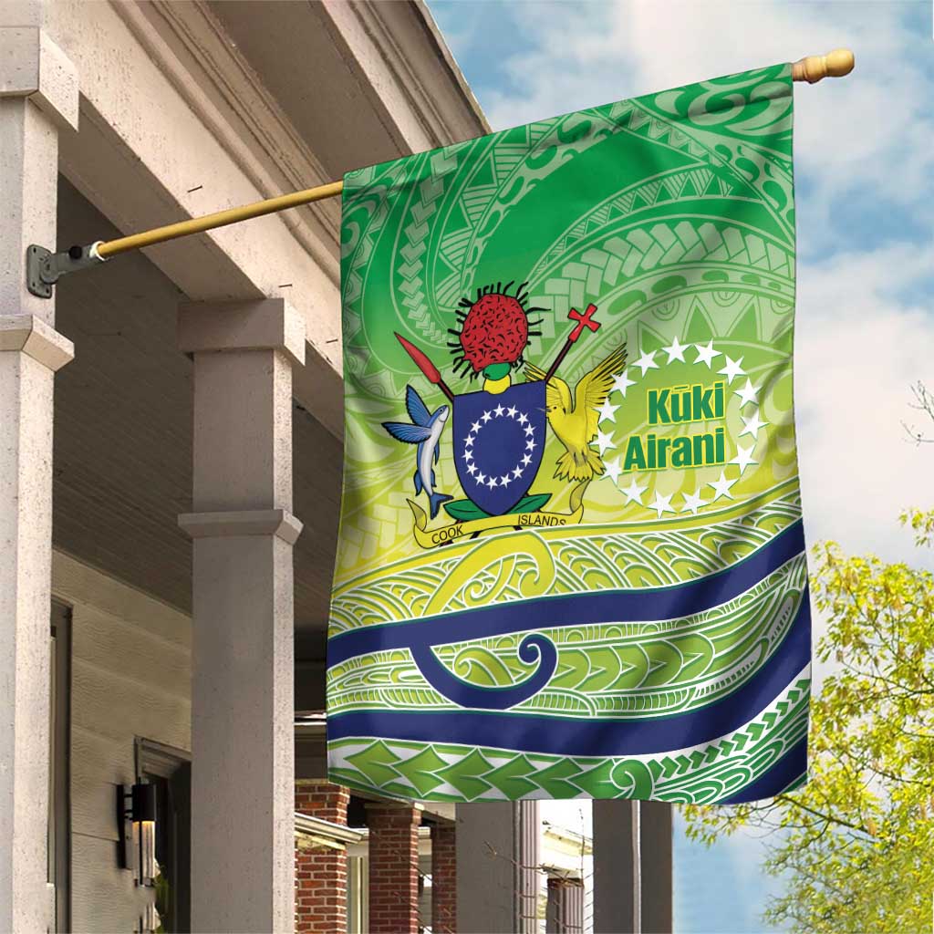 Te Maeva Nui Cook Islands Garden Flag 60th Independence Anniversary Proud LT14 House Flag Green - Polynesian Pride