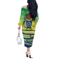 Te Maeva Nui Cook Islands Off The Shoulder Long Sleeve Dress 60th Independence Anniversary Proud LT14 - Polynesian Pride