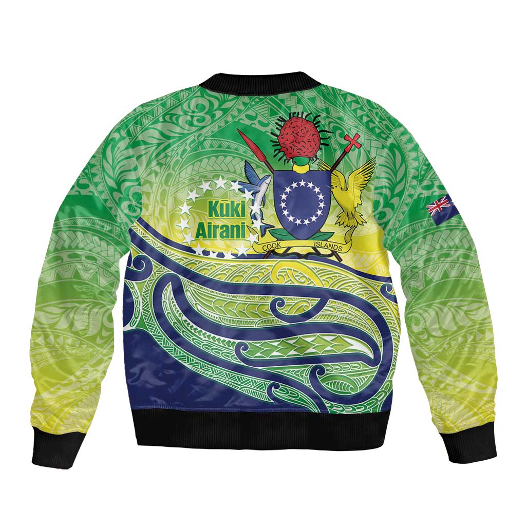 Te Maeva Nui Cook Islands Sleeve Zip Bomber Jacket 60th Independence Anniversary Proud LT14 - Polynesian Pride