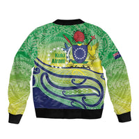 Te Maeva Nui Cook Islands Sleeve Zip Bomber Jacket 60th Independence Anniversary Proud LT14 - Polynesian Pride