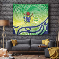 Te Maeva Nui Cook Islands Tapestry 60th Independence Anniversary Proud LT14 Green - Polynesian Pride