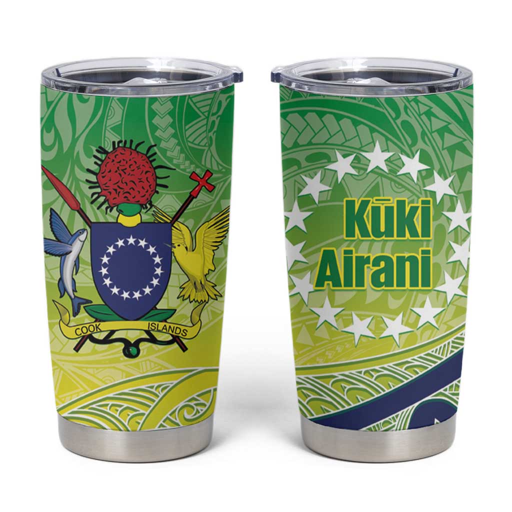 Te Maeva Nui Cook Islands Tumbler Cup 60th Independence Anniversary Proud LT14 Green - Polynesian Pride