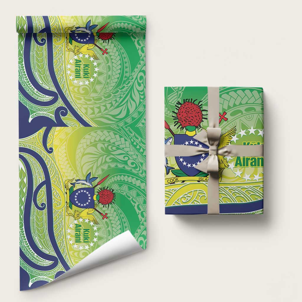 Te Maeva Nui Cook Islands Wrapping Paper 60th Independence Anniversary Proud LT14 58" × 23" Green - Polynesian Pride