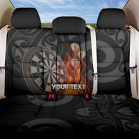 Personalised Aotearoa Darts Back Car Seat Cover Maori Koru Flaming Dartboard LT14 One Size Black - Polynesian Pride