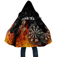 Personalised Aotearoa Darts Cloak Maori Koru Flaming Dartboard LT14 Unisex Black - Polynesian Pride