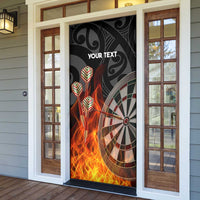 Personalised Aotearoa Darts Door Cover Maori Koru Flaming Dartboard LT14 - Polynesian Pride