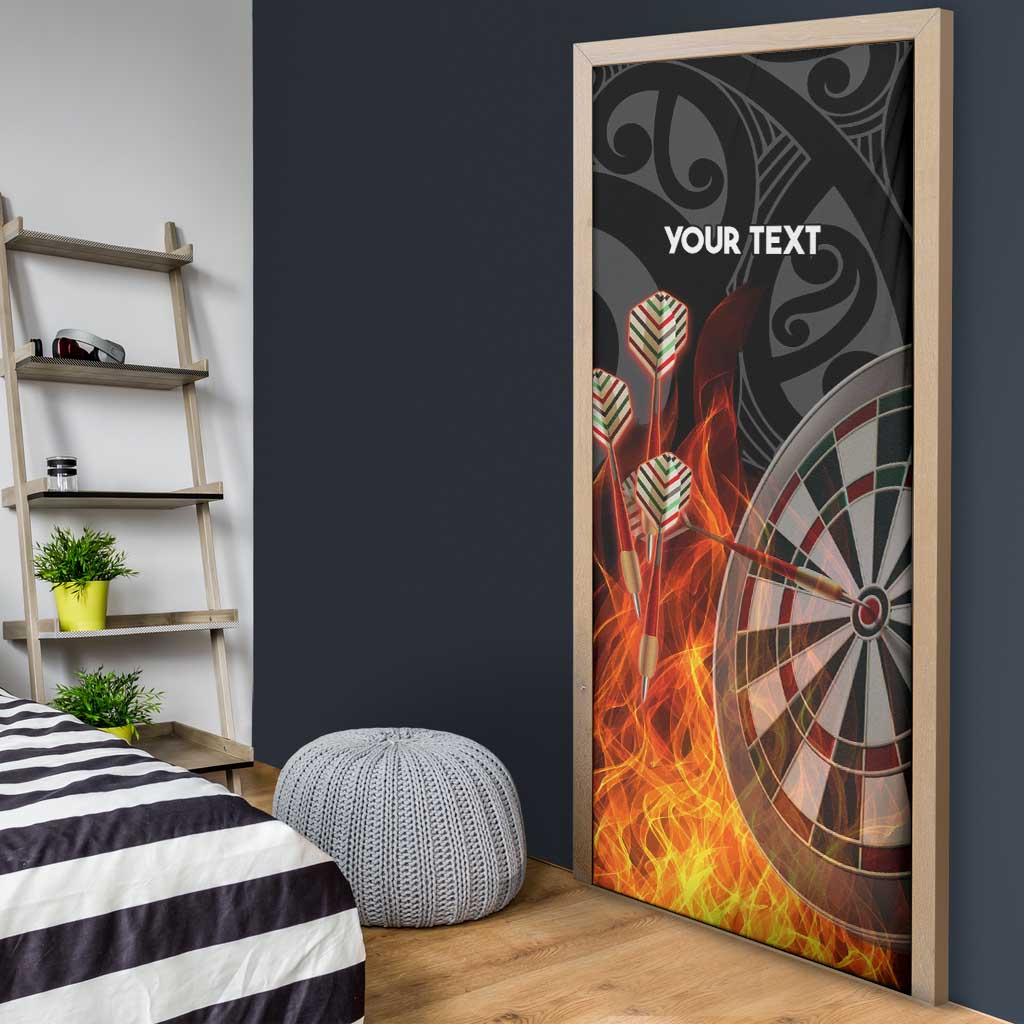 Personalised Aotearoa Darts Door Cover Maori Koru Flaming Dartboard LT14 - Polynesian Pride
