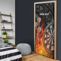 Personalised Aotearoa Darts Door Cover Maori Koru Flaming Dartboard LT14 - Polynesian Pride