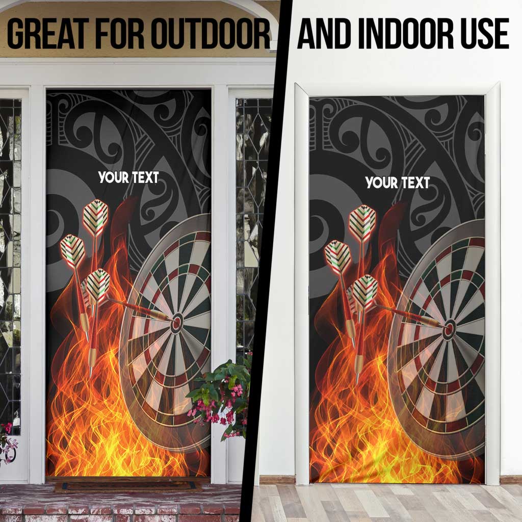 Personalised Aotearoa Darts Door Cover Maori Koru Flaming Dartboard LT14 - Polynesian Pride