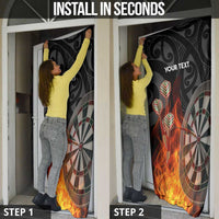 Personalised Aotearoa Darts Door Cover Maori Koru Flaming Dartboard LT14 - Polynesian Pride