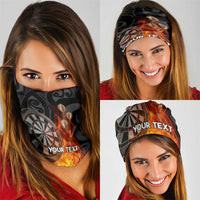 Personalised Aotearoa Darts Neck Gaiter Maori Koru Flaming Dartboard LT14 - Polynesian Pride